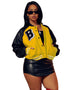 Monogrammed Fleece Hoodie Splice Leather Thread Baseball Jacket - ROUTINE FASHION